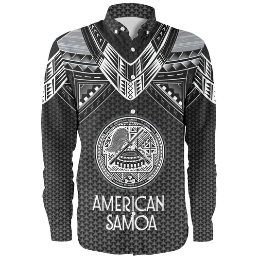 American Samoa Custom Personalised Long Sleeve Shirt Polynesian Tribal Tattoo