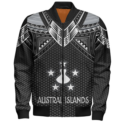 Austral Islands Custom Personalised Bomber Jacket Polynesian Tribal Tattoo
