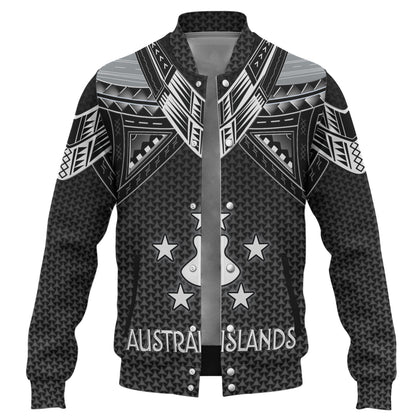Austral Islands Custom Personalised Baseball Jacket Polynesian Tribal Tattoo