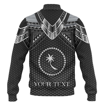 Chuuk State Custom Personalised Baseball Jacket Polynesian Tribal Tattoo
