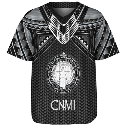 Northern Mariana Islands Custom Personalised Baseball Shirt Polynesian Tribal Tattoo