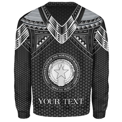 Northern Mariana Islands Custom Personalised Sweatshirt Polynesian Tribal Tattoo