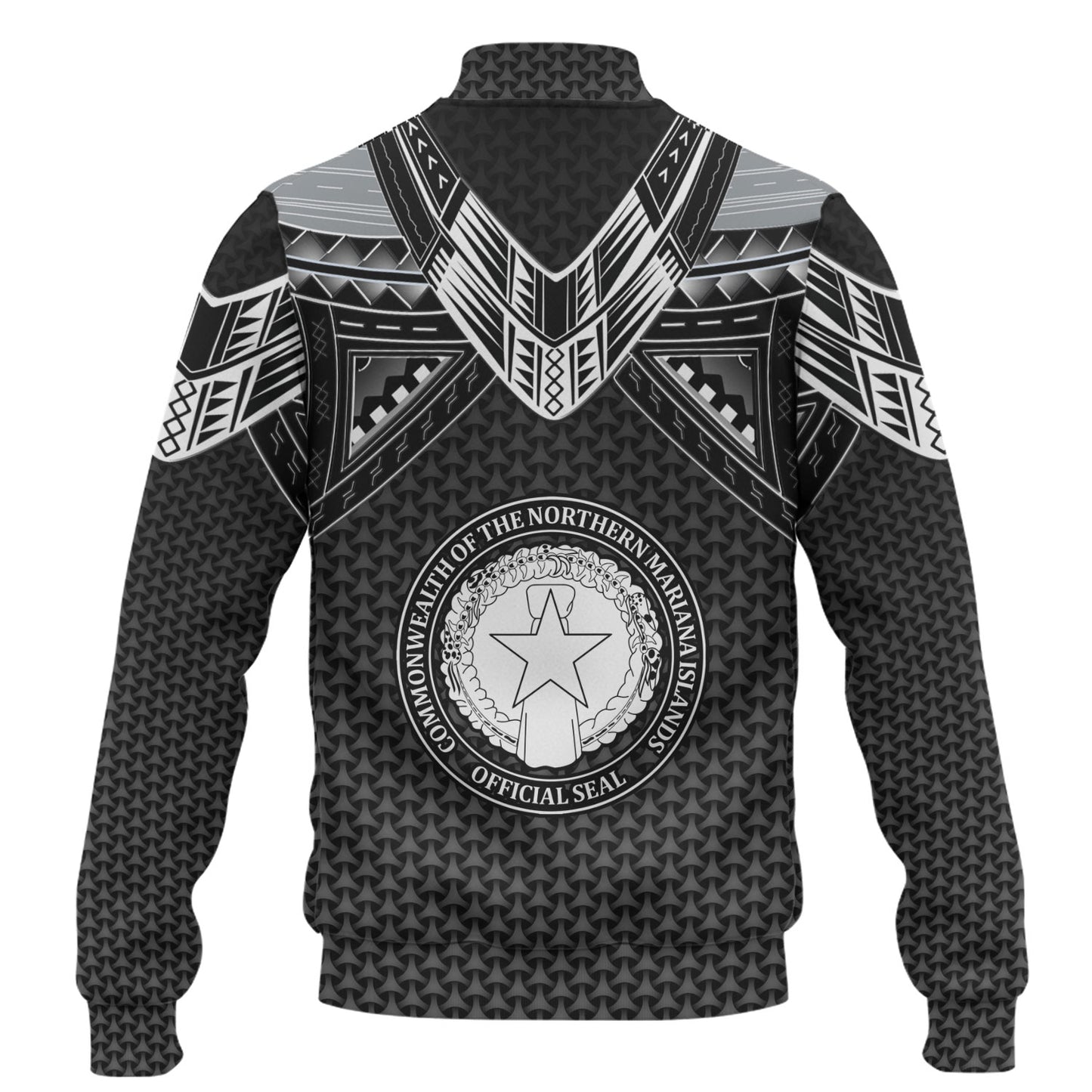 Northern Mariana Islands Custom Personalised Baseball Jacket Polynesian Tribal Tattoo