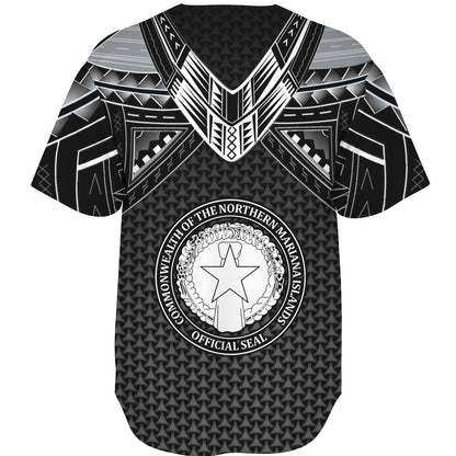 Northern Mariana Islands Custom Personalised Baseball Shirt Polynesian Tribal Tattoo