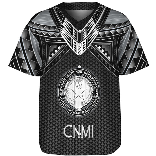 Northern Mariana Islands Custom Personalised Baseball Shirt Polynesian Tribal Tattoo