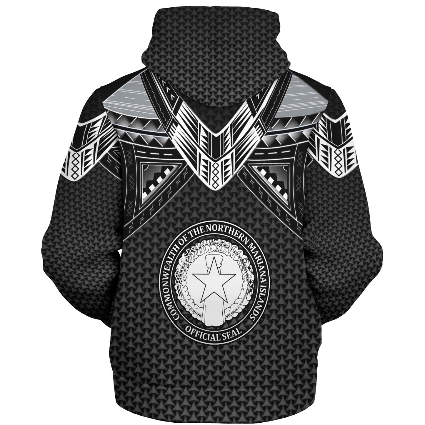 Northern Mariana Islands Custom Personalised Sherpa Hoodie Polynesian Tribal Tattoo