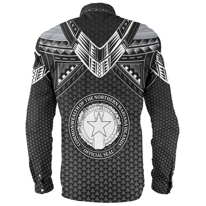 Northern Mariana Islands Custom Personalised Long Sleeve Shirt Polynesian Tribal Tattoo