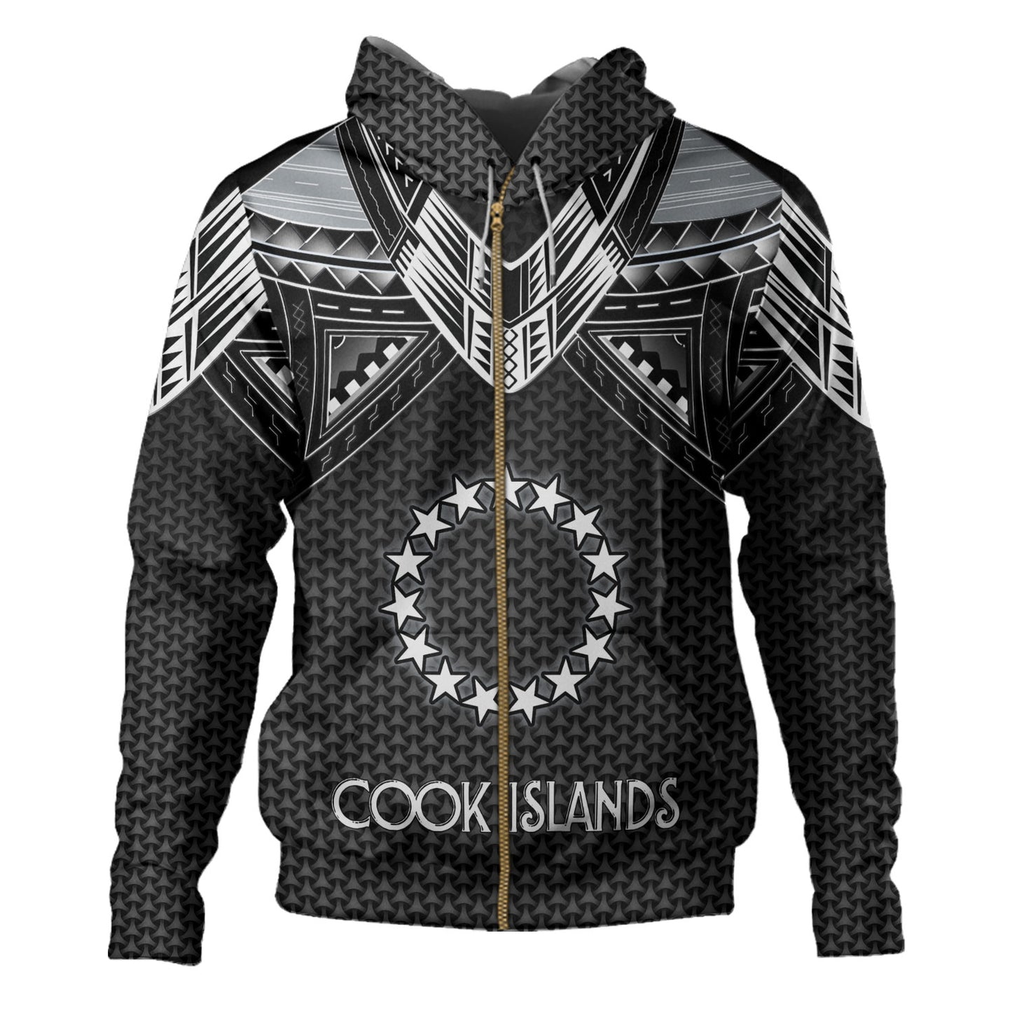 Cook Islands Custom Personalised Hoodie Polynesian Tribal Tattoo