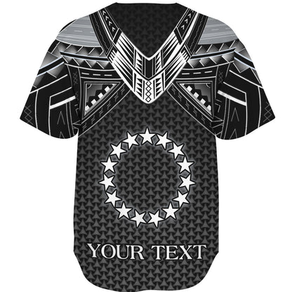 Cook Islands Custom Personalised Baseball Shirt Polynesian Tribal Tattoo