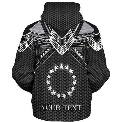 Cook Islands Custom Personalised Sherpa Hoodie Polynesian Tribal Tattoo
