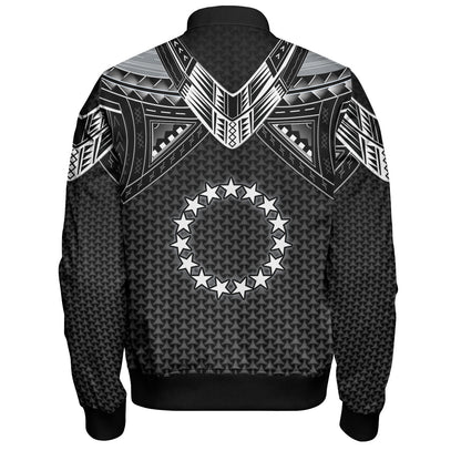 Cook Islands Custom Personalised Bomber Jacket Polynesian Tribal Tattoo
