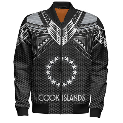 Cook Islands Custom Personalised Bomber Jacket Polynesian Tribal Tattoo