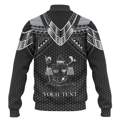 Fiji Custom Personalised Baseball Jacket Polynesian Tribal Tattoo