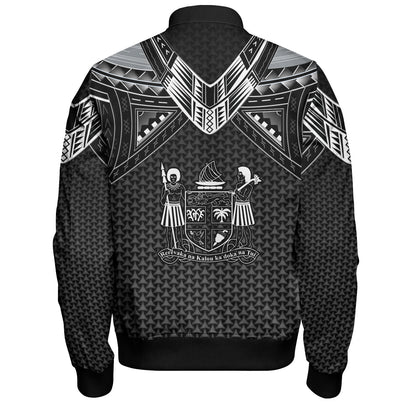 Fiji Custom Personalised Bomber Jacket Polynesian Tribal Tattoo