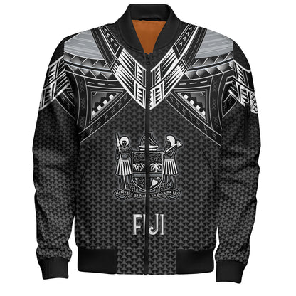Fiji Custom Personalised Bomber Jacket Polynesian Tribal Tattoo