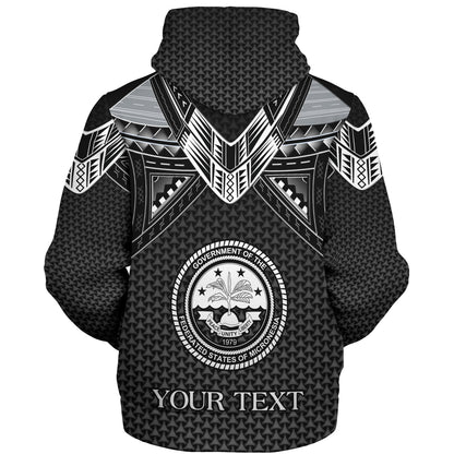 Federated States Of Micronesia Custom Personalised Sherpa Hoodie Polynesian Tribal Tattoo