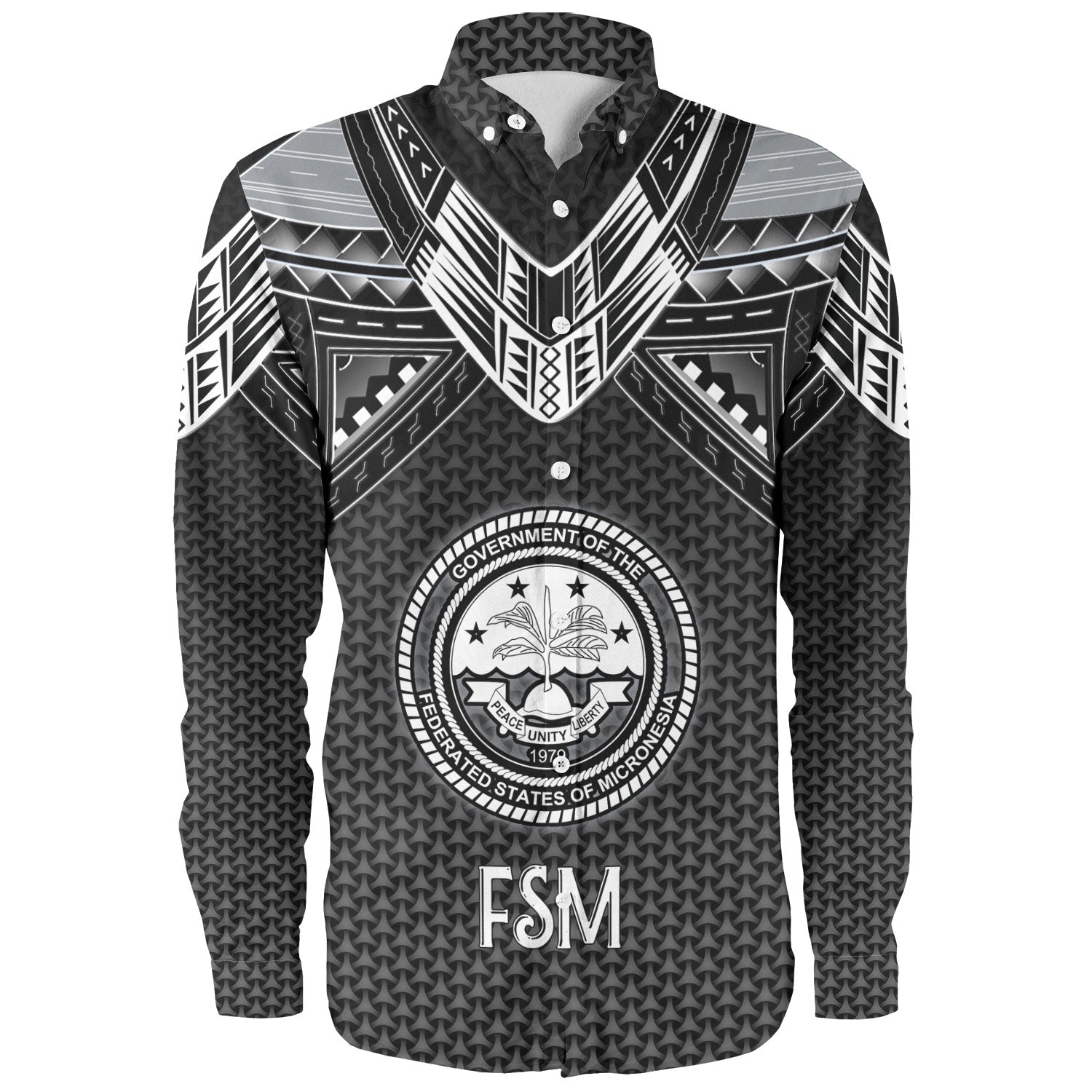 Federated States Of Micronesia Custom Personalised Long Sleeve Shirt Polynesian Tribal Tattoo
