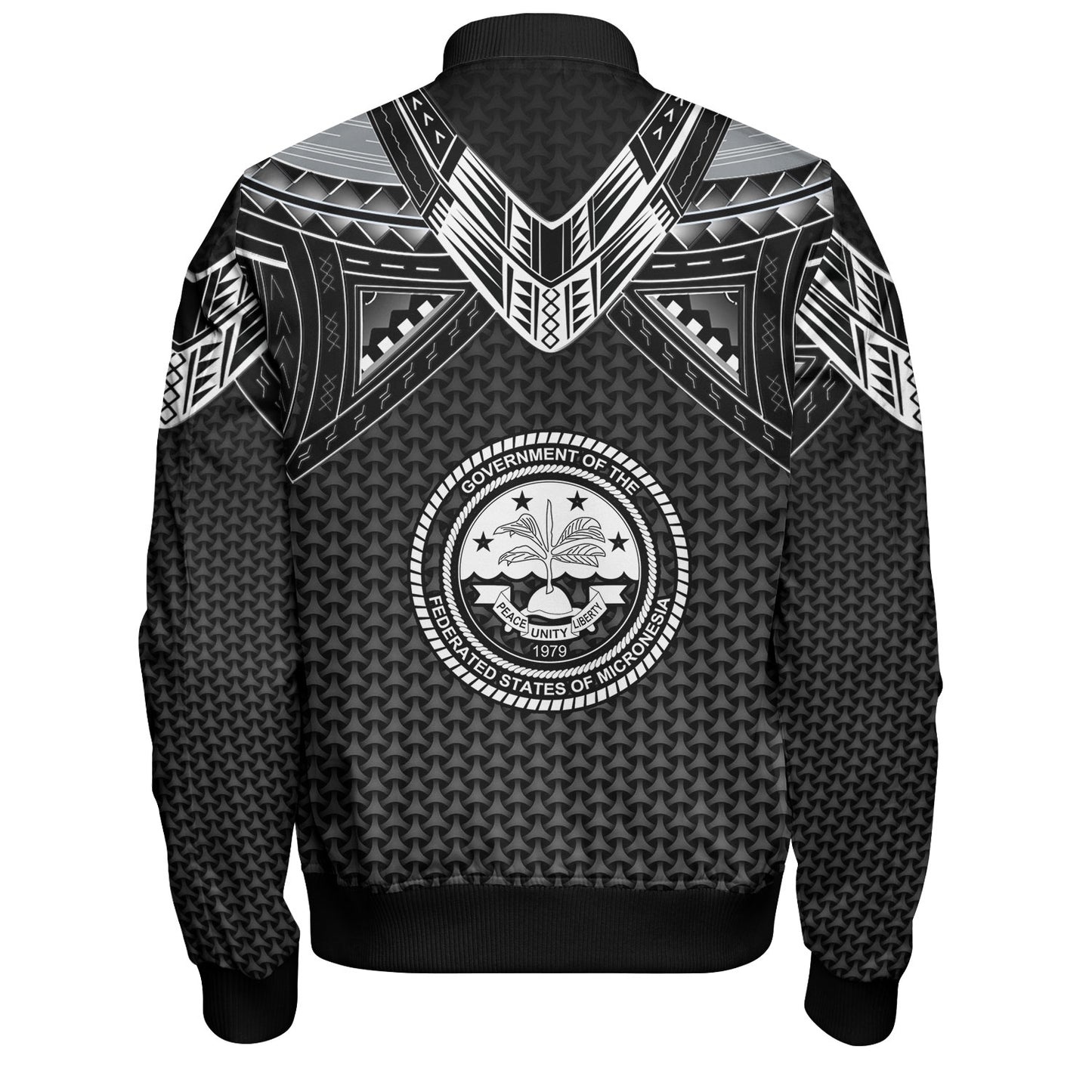 Federated States Of Micronesia Custom Personalised Bomber Jacket Polynesian Tribal Tattoo