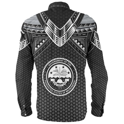 Federated States Of Micronesia Custom Personalised Long Sleeve Shirt Polynesian Tribal Tattoo