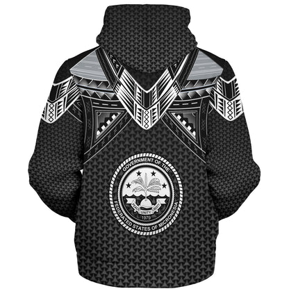 Federated States Of Micronesia Custom Personalised Sherpa Hoodie Polynesian Tribal Tattoo
