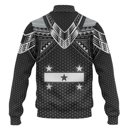 Gambier Islands Custom Personalised Baseball Jacket Polynesian Tribal Tattoo