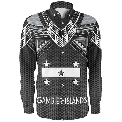 Gambier Islands Custom Personalised Long Sleeve Shirt Polynesian Tribal Tattoo
