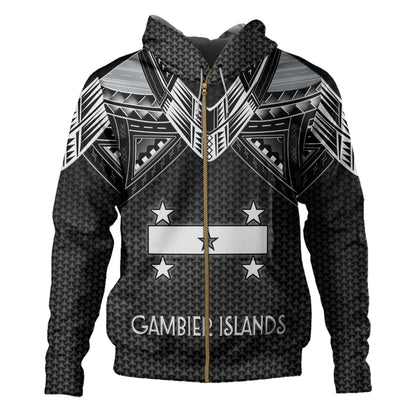 Gambier Islands Custom Personalised Hoodie Polynesian Tribal Tattoo