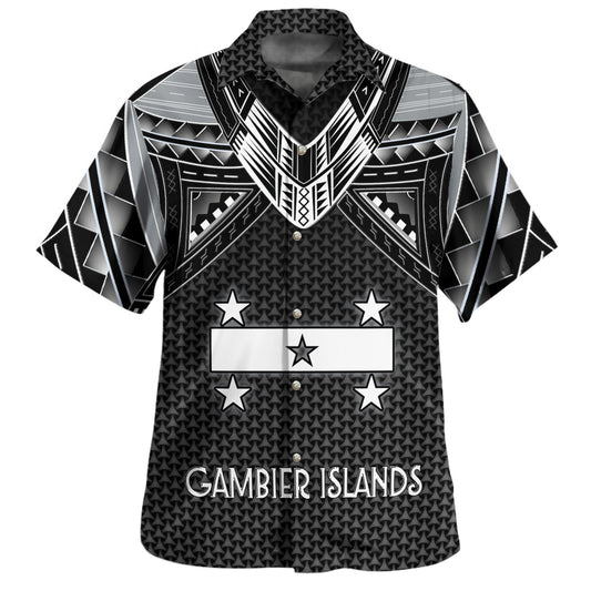 Gambier Islands Custom Personalised Hawaiian Shirt Polynesian Tribal Tattoo