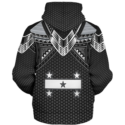 Gambier Islands Custom Personalised Sherpa Hoodie Polynesian Tribal Tattoo
