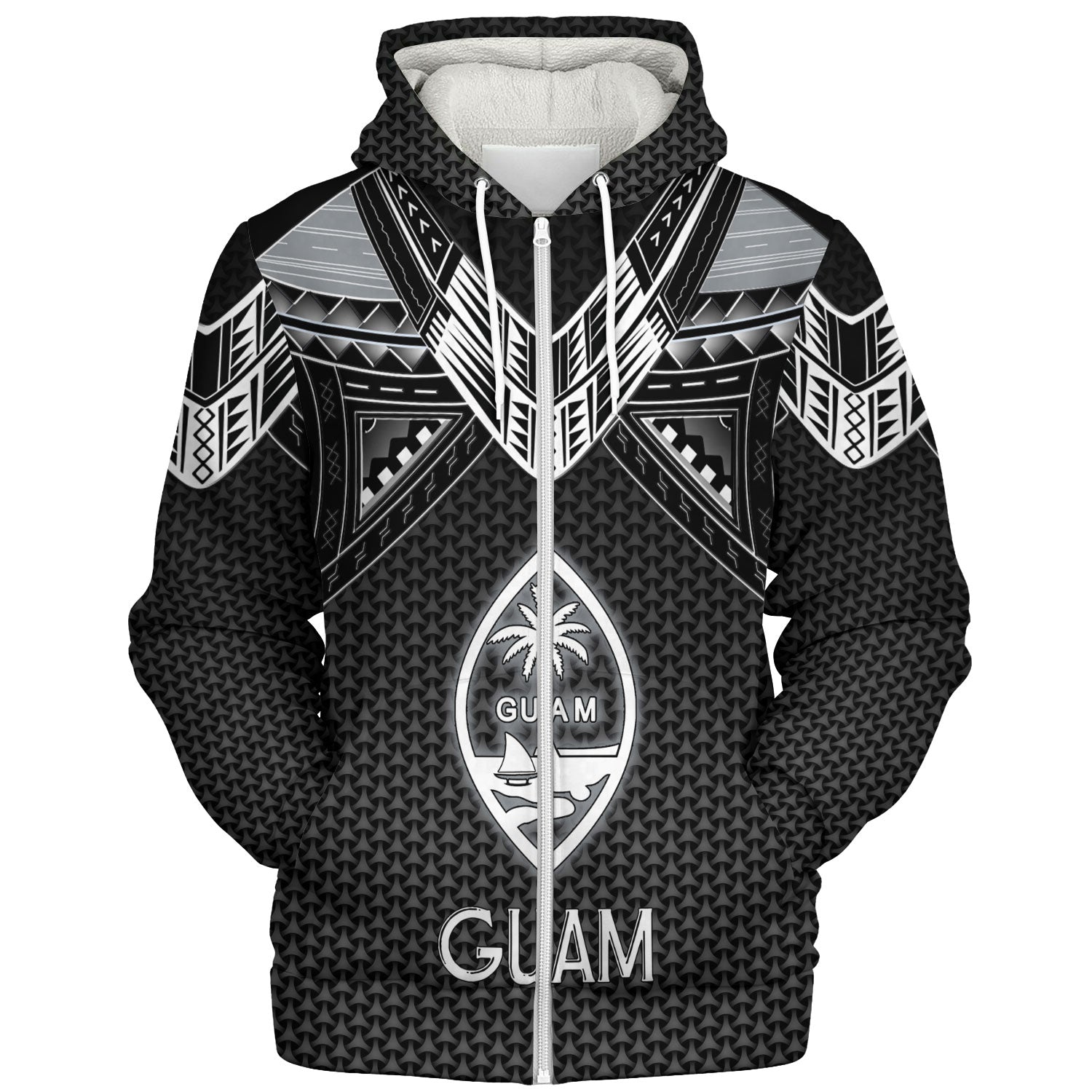 Guam Custom Personalised Sherpa Hoodie Polynesian Tribal Tattoo