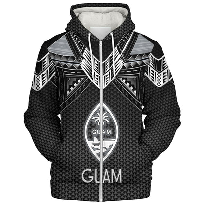 Guam Custom Personalised Sherpa Hoodie Polynesian Tribal Tattoo