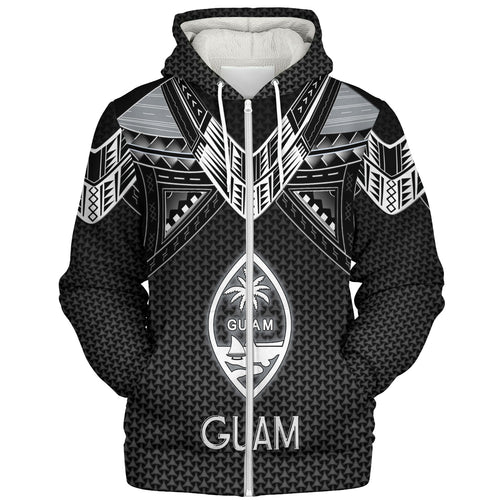 Guam Custom Personalised Sherpa Hoodie Polynesian Tribal Tattoo