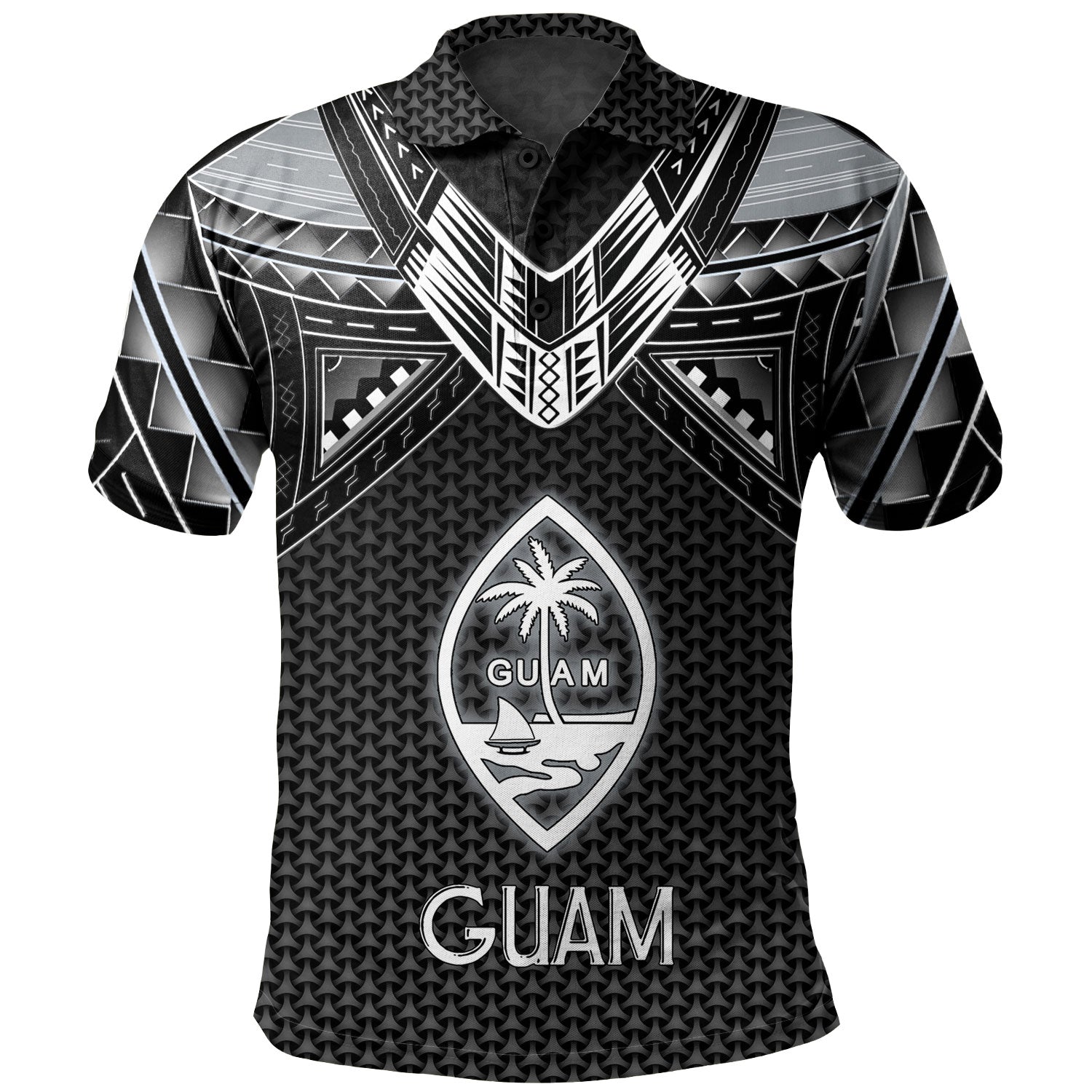 Guam Custom Personalised Polo Shirt Polynesian Tribal Tattoo