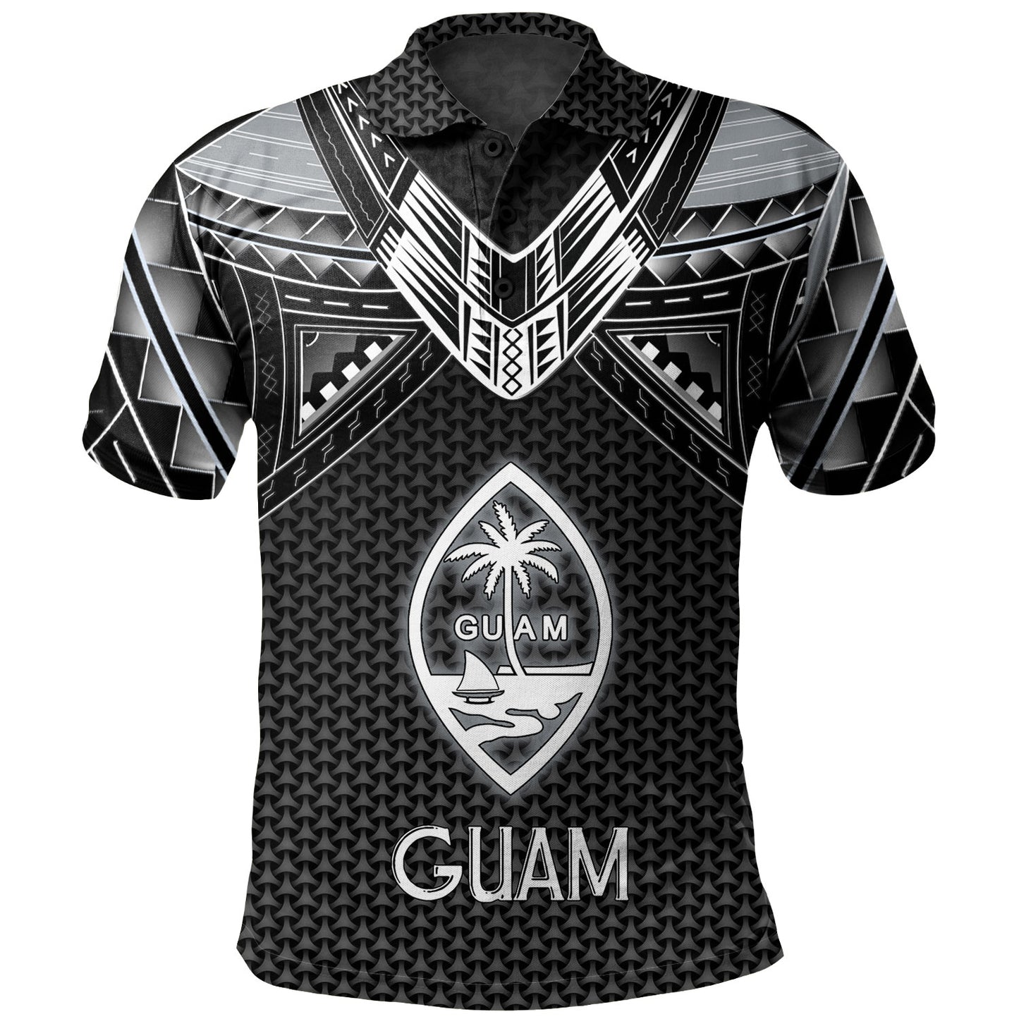 Guam Custom Personalised Polo Shirt Polynesian Tribal Tattoo
