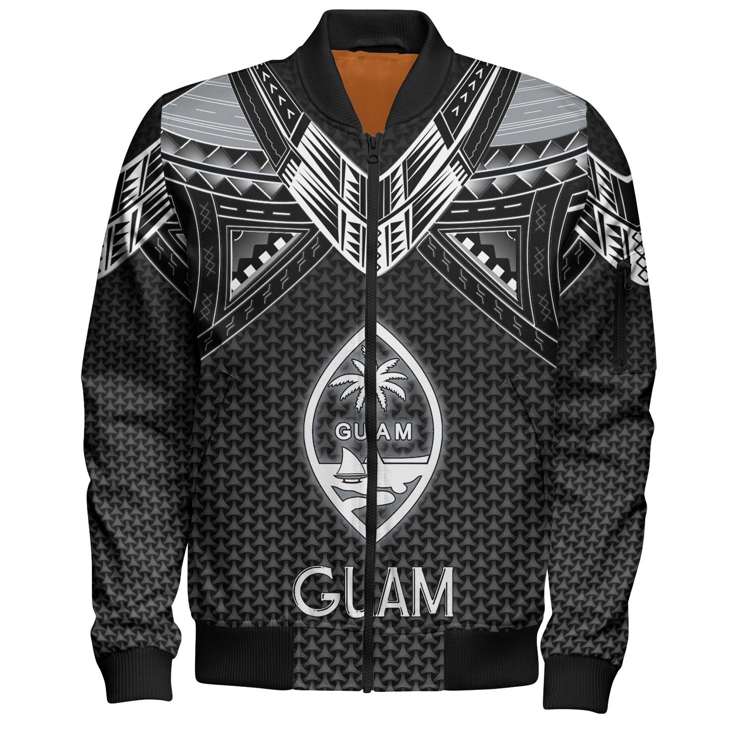 Guam Custom Personalised Bomber Jacket Polynesian Tribal Tattoo