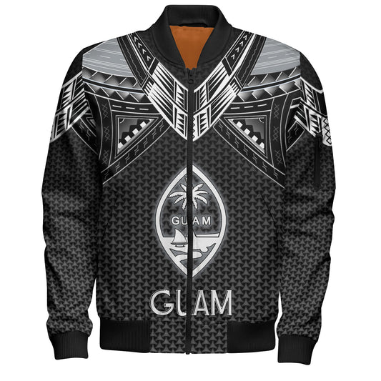 Guam Custom Personalised Bomber Jacket Polynesian Tribal Tattoo