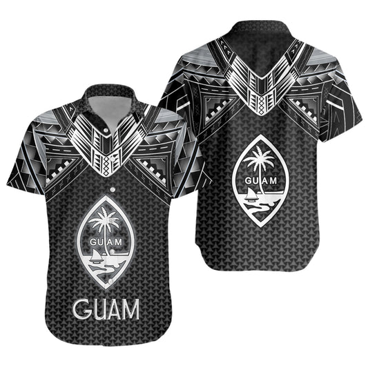 Guam Custom Personalised Short Sleeve Shirt Polynesian Tribal Tattoo