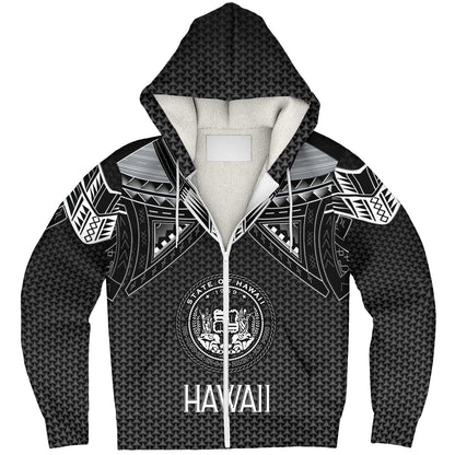 Hawaii Custom Personalised Sherpa Hoodie Polynesian Tribal Tattoo