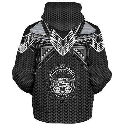 Hawaii Custom Personalised Sherpa Hoodie Polynesian Tribal Tattoo