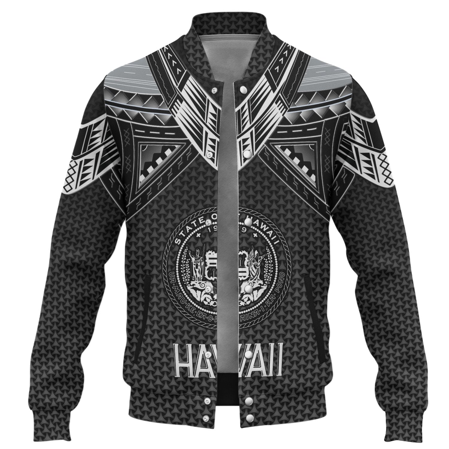 Hawaii Custom Personalised Baseball Jacket Polynesian Tribal Tattoo