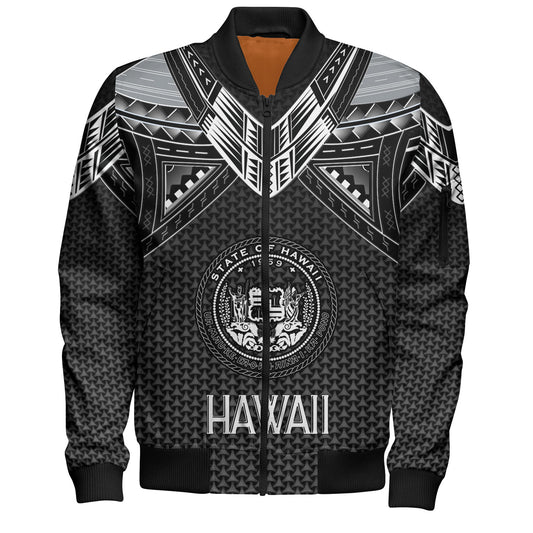 Hawaii Custom Personalised Bomber Jacket Polynesian Tribal Tattoo