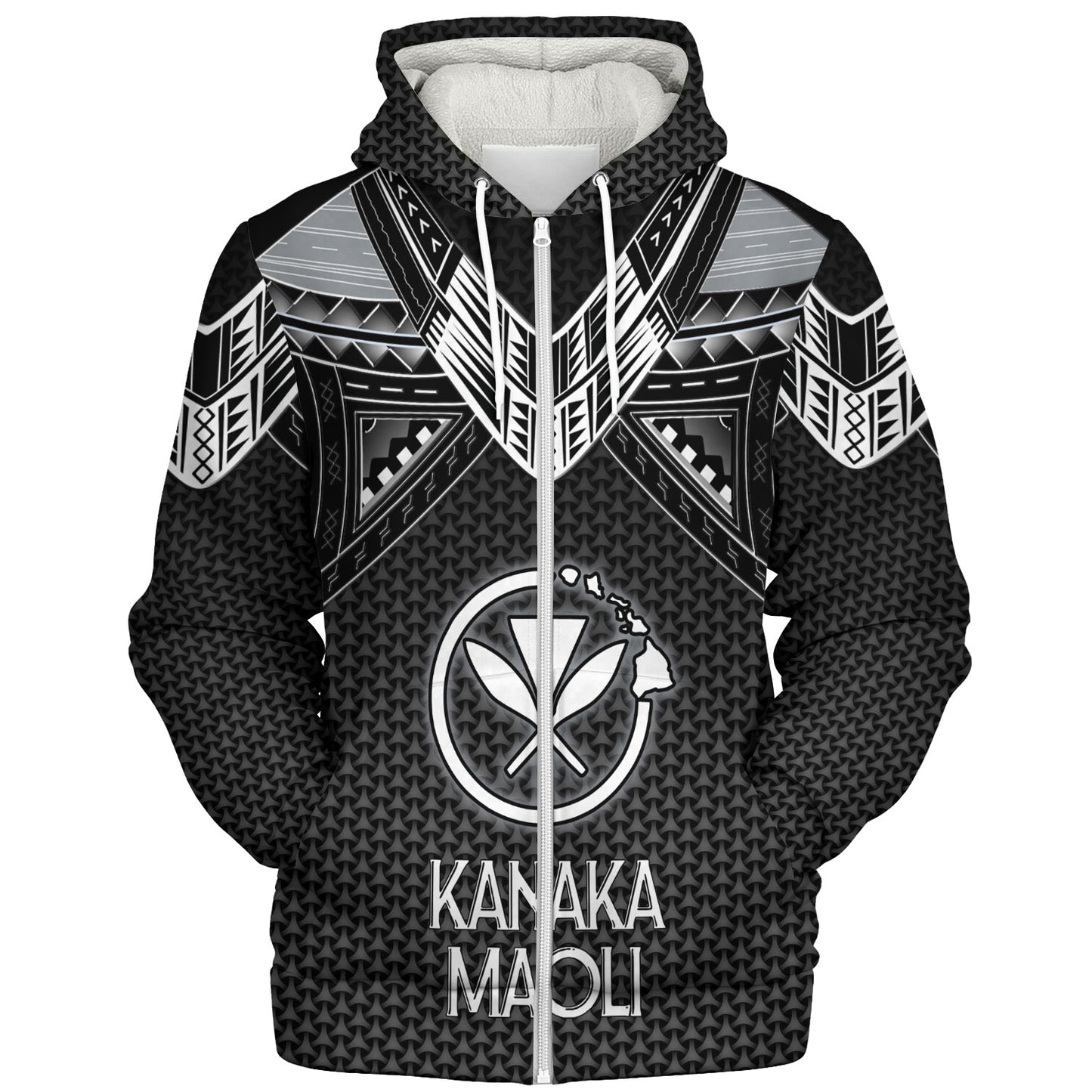 Hawaii Kanaka Maoli Custom Personalised Sherpa Hoodie Polynesian Tribal Tattoo