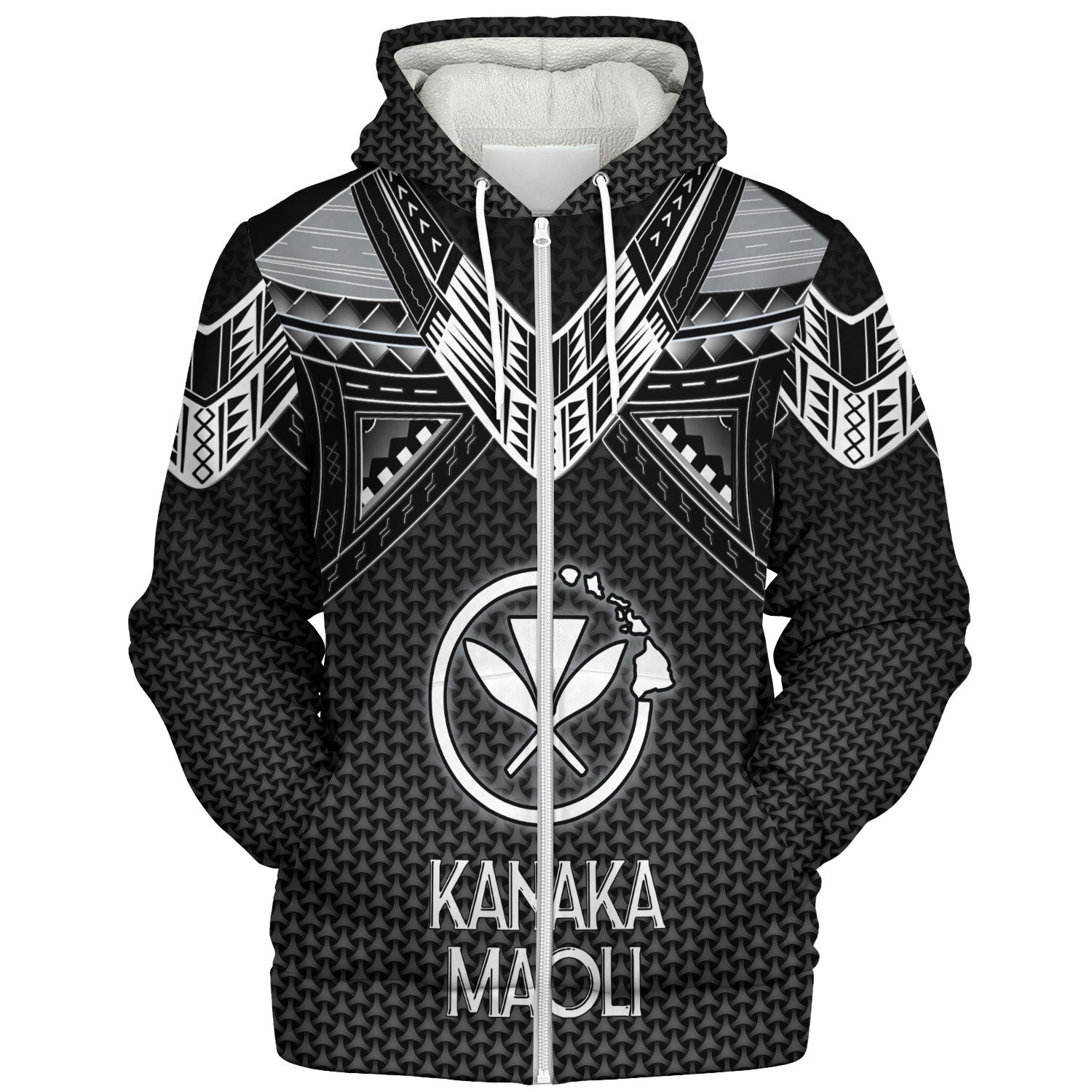 Hawaii Kanaka Maoli Custom Personalised Sherpa Hoodie Polynesian Tribal Tattoo