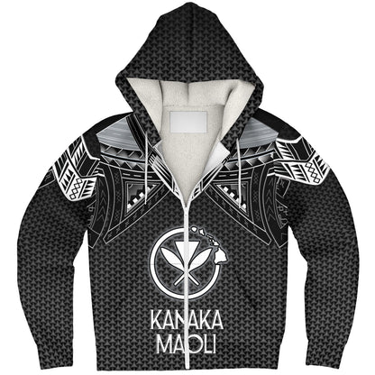 Hawaii Kanaka Maoli Custom Personalised Sherpa Hoodie Polynesian Tribal Tattoo