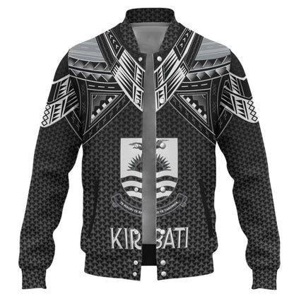 Kiribati Custom Personalised Baseball Jacket Polynesian Tribal Tattoo