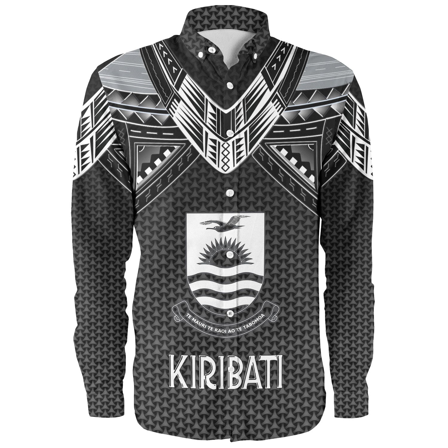 Kiribati Custom Personalised Long Sleeve Shirt Polynesian Tribal Tattoo