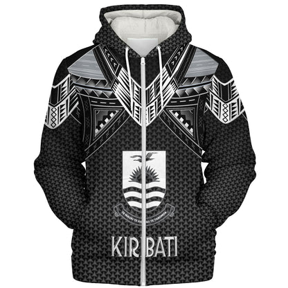 Kiribati Custom Personalised Sherpa Hoodie Polynesian Tribal Tattoo