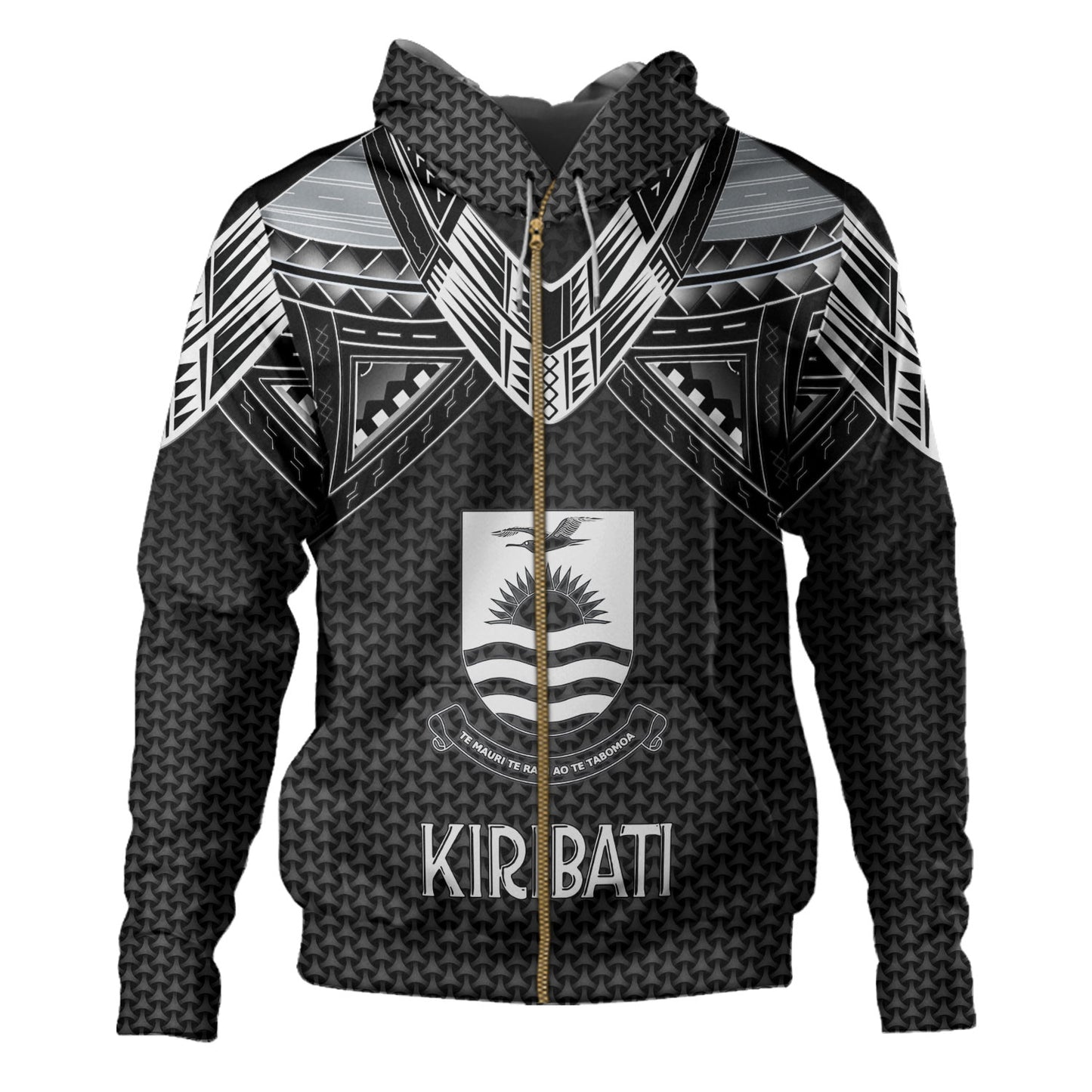 Kiribati Custom Personalised Hoodie Polynesian Tribal Tattoo