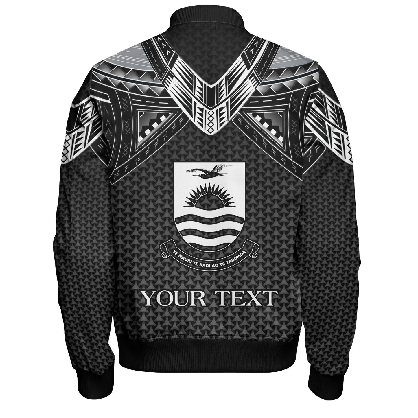 Kiribati Custom Personalised Bomber Jacket Polynesian Tribal Tattoo