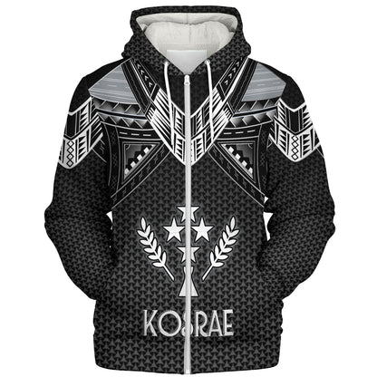 Kosrae Custom Personalised Sherpa Hoodie Polynesian Tribal Tattoo